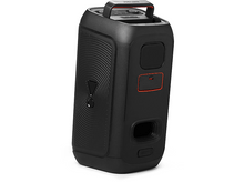Charger l&#39;image dans la galerie, Haut-parleur noir avec poignée. Texte : JBL, un bouton et un accent orange.
