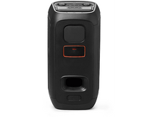 Charger l&#39;image dans la galerie, Enceinte JBL noire. Elle a un port USB rouge et des boutons de contrôle sur le dessus.
