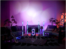 Charger l&#39;image dans la galerie, Intérieur avec une enceinte et des lumières colorées. Plantes et meubles présents.
