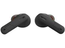 Charger l'image dans la galerie, Deux écouteurs JBL noirs avec des accents orange, sur fond blanc.
