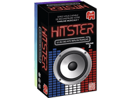 Boîte de jeu Hitster, volume 2, avec graphique de haut-parleur, rayures rouges et bleues, et le mot HITSTER.