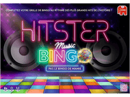 Boîte de jeu avec des haut-parleurs, une boule disco et le texte 'Hitster Music Bingo'.