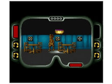 Charger l&#39;image dans la galerie, Une interface de jeu 3D sur un écran, avec des tables et une girafe.
