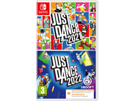 Jaquettes des jeux Just Dance 2021 et 2022. Images colorées de danseurs. Fond blanc.