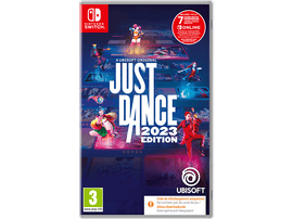 Couverture du jeu Just Dance 2023 Edition. Plusieurs danseurs et captures d
