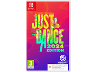 Jeu Nintendo Switch, Just Dance 2024 Edition, avec différents personnages sur la couverture.
