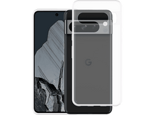 Charger l'image dans la galerie, Un téléphone Google Pixel 7 Pro noir avec une coque de protection. Le téléphone est à gauche. La coque est à droite.
