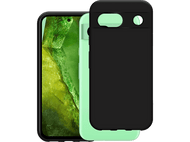 Deux smartphones, un téléphone vert et un noir, avec une coque de protection noire.