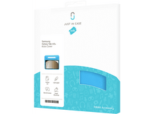 Charger l&#39;image dans la galerie, Une boîte blanche avec un étui de tablette bleu à l&#39;intérieur, étiquetée &quot;JUST IN CASE&quot; et &quot;kids&quot;.
