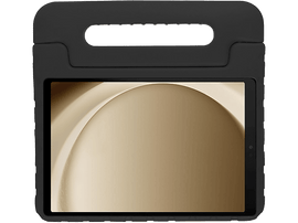 Étui de tablette noir avec une poignée. L