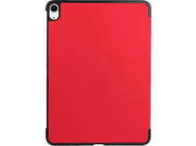 Charger l&#39;image dans la galerie, Étui de tablette rouge avec bordures noires et découpe caméra.
