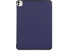 Charger l&#39;image dans la galerie, Un étui de tablette bleu avec un cadre noir. L&#39;étui a une surface texturée et une découpe pour l&#39;appareil photo est visible en haut à gauche.
