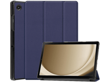 Charger l&#39;image dans la galerie, Une tablette avec une coque bleu foncé est affichée. L&#39;écran est allumé. La coque a des plis.
