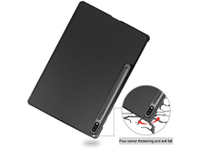 Charger l&#39;image dans la galerie, Une tablette noire avec un stylet. Le coin de la tablette montre une protection.
