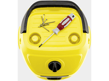 Charger l&#39;image dans la galerie, Un aspirateur jaune avec un tournevis et des vis.
