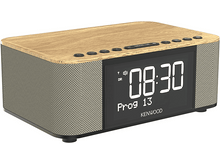 Charger l&#39;image dans la galerie, Réveil numérique Kenwood avec un dessus aspect bois et un affichage numérique indiquant 08h30.
