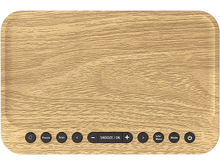 Charger l&#39;image dans la galerie, Un plateau en bois brun clair avec des boutons noirs et un bouton d&#39;alimentation est affiché.
