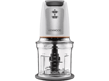 Charger l&#39;image dans la galerie, Un robot culinaire Kenwood blanc et argent avec un bol transparent.
