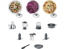 Charger l&#39;image dans la galerie, Divers ingrédients alimentaires dans des bols et des ustensiles de cuisine disposés sur une surface blanche.
