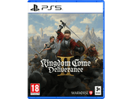 Boîte de jeu PS5 pour Kingdom Come: Deliverance II avec illustration de chevalier et château.