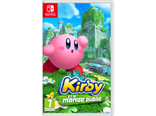 Charger l&#39;image dans la galerie, Illustration de la boîte de jeu Kirby. Kirby rose, une ville envahie, une voiture bleue sur un champ.
