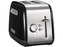 Charger l&#39;image dans la galerie, Grille-pain KitchenAid noir et argenté. Cadran avec chiffres et deux boutons.
