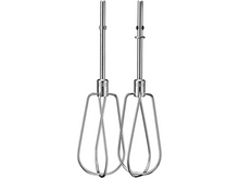 Charger l&#39;image dans la galerie, Deux accessoires de mixeur en acier inoxydable, isolés sur fond blanc. Ils ont la forme d&#39;un fouet.
