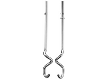 Charger l&#39;image dans la galerie, Deux accessoires de mélangeur en métal, gros plan, debout verticalement. Ils sont chromés et ont un fond incurvé.
