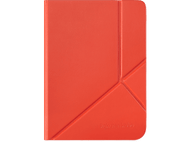 Étui de tablette rouge avec design géométrique et logo Rakuten Kobo.