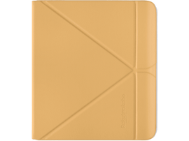 Un étui de tablette beige avec un design géométrique et le logo Rakuten Kobo.