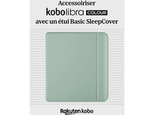 Charger l&#39;image dans la galerie, Kobo Libra Colour avec une housse Basic Sleep verte.
