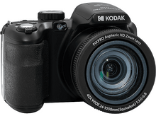 Charger l&#39;image dans la galerie, Appareil photo numérique Kodak noir, objectif et boutons.
