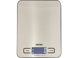 Balance de cuisine numérique argentée avec boutons: Mode, On/Tara.