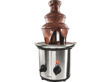 Charger l'image dans la galerie, Fontaine à chocolat argentée avec du chocolat qui coule. Elle a deux boutons et une lumière rouge.
