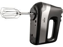 Charger l&#39;image dans la galerie, Mixeur plongeant noir et argent : KOENIG 500W. Un fouet est attaché à gauche.
