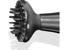 Charger l&#39;image dans la galerie, Gros plan sur un diffuseur de sèche-cheveux. Il est gris foncé avec de nombreuses buses petites et arrondies.
