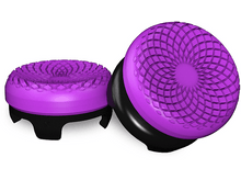Charger l&#39;image dans la galerie, Deux accessoires de joystick violets et noirs.
