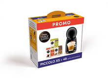 Charger l&#39;image dans la galerie, Nescafe Dolce Gusto Piccolo XS avec capsules en boîte. Machine à café et capsules.
