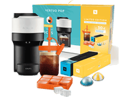 KRUPS Nespresso Vertuo Pop White Coconut + 20 capsules + Tumbler + Moule à glaçons