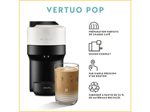 Charger l&#39;image dans la galerie, Une machine à café noir et blanc avec un verre de café glacé.
