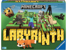 Boîte du jeu de société Minecraft Labyrinth avec personnages et titre.