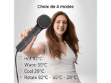 LAIFEN Sèche-cheveux Neo - Sèche-cheveux à technologie ionique - 3 réglages de chaleur - 3 accessoires - Noir Shadow