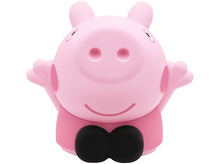 Charger l&#39;image dans la galerie, Jouet rose Peppa Pig avec les bras ouverts, nœud papillon noir.
