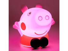 Charger l&#39;image dans la galerie, Une veilleuse Peppa Pig rose brillant. Le personnage sourit.
