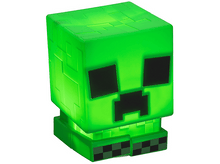 Charger l&#39;image dans la galerie, Cube lumineux Creeper Minecraft vert, brillant, carrés noirs sur le visage.
