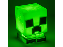 Charger l&#39;image dans la galerie, Cube lumineux Creeper Minecraft vert, brillant, carrés noirs sur le visage.

