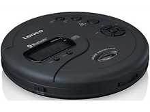 Charger l&#39;image dans la galerie, Un lecteur CD portable Lenco noir. Il possède des boutons, un écran et le Bluetooth. Le texte &#39;SHOCK PROTECTION&#39; est sur l&#39;appareil.
