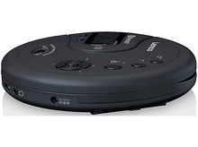 Charger l&#39;image dans la galerie, Lecteur CD portable Lenco noir. Boutons et écran dessus. Protection antichoc est écrit.
