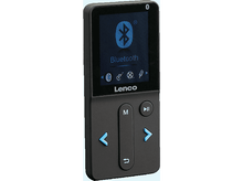 Charger l&#39;image dans la galerie, Lecteur MP3 Lenco noir avec Bluetooth et boutons de commande, avec un écran bleu.
