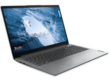 Charger l&#39;image dans la galerie, Ordinateur portable Lenovo gris avec écran montrant une scène de montagne enneigée. Clavier visible.
